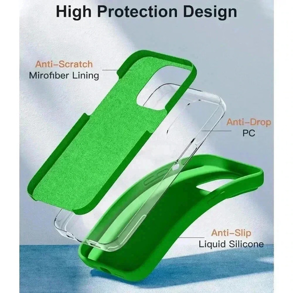 5 in 1 Case For iPhone 14‎ Pro 6.1” Silicone Shockproof 2 Screen/Lens Protectors - Picture 7 of 10